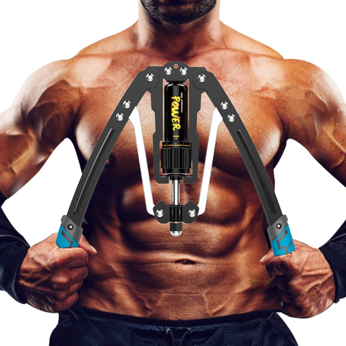Hydraulic Power Twister Adjustable Arm-Exerciser - Home Chest Expander 22-440Lbs, Home Fitness Equipment Bar for Men and Women with Resistance (Blue)