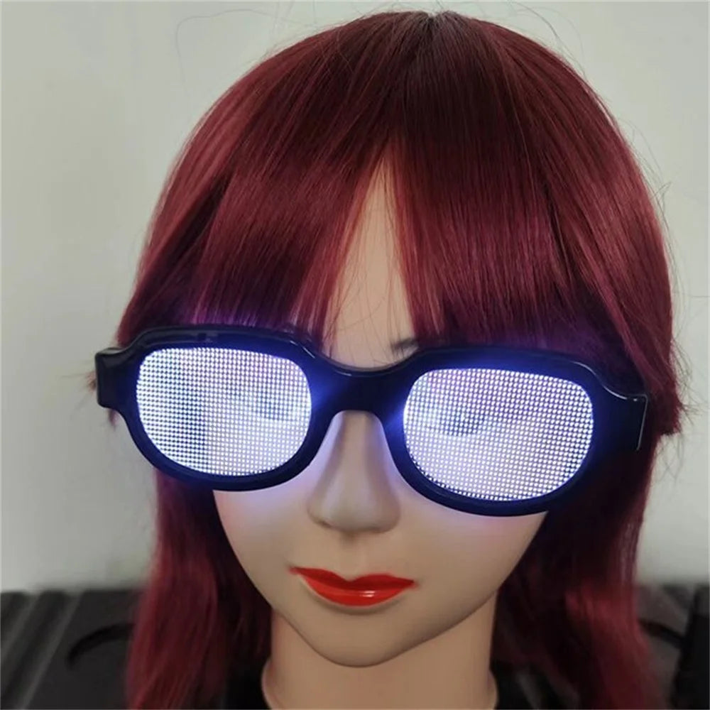 LED luminous glasses, LED party glasses, light up glasses for events, glow glasses cosplay, LED glasses for KTV, luminous cosplay glasses, party light up eyewear, LED glasses for festivals, glowing glasses props, LED fun glasses for parties,