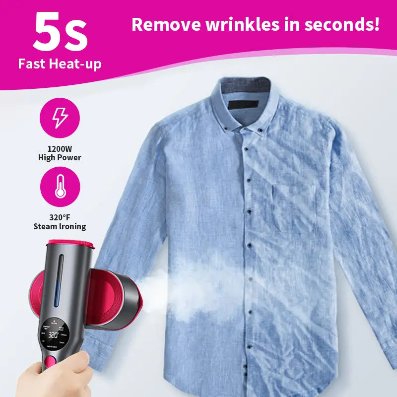 Dr.Flash Garment Steamer for Clothes, Portable Travel Clothing Steamer Iron, 7 Mode with LED Display, 5S Fast Heating, 90° Swivel Handle, New Year Gift