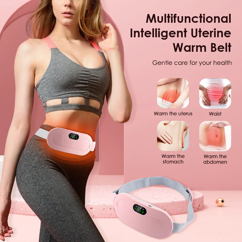 Ceinture chauffante USB pour utérus, soulagement des douleurs menstruelles, abdomen, ventre, dos, taille, chauffage infrarouge, compresse chaude, massage par vibrations