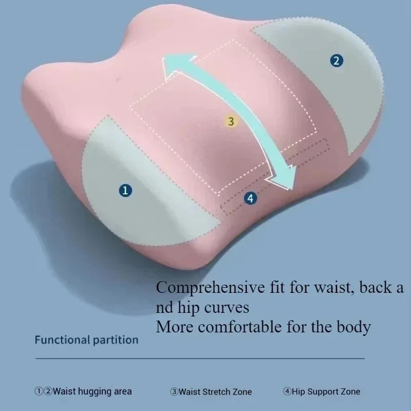 Coussin de soutien lombaire spécial, oreiller lombaire pour le sommeil, ergonomique, doux et confortable, lit en coton à mémoire de forme, Protrusion lombaire, soutien du dos