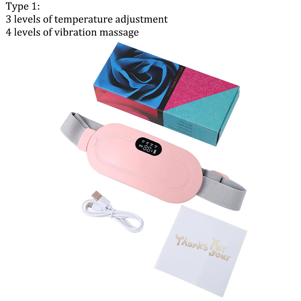 Ceinture chauffante USB pour utérus, soulagement des douleurs menstruelles, abdomen, ventre, dos, taille, chauffage infrarouge, compresse chaude, massage par vibrations