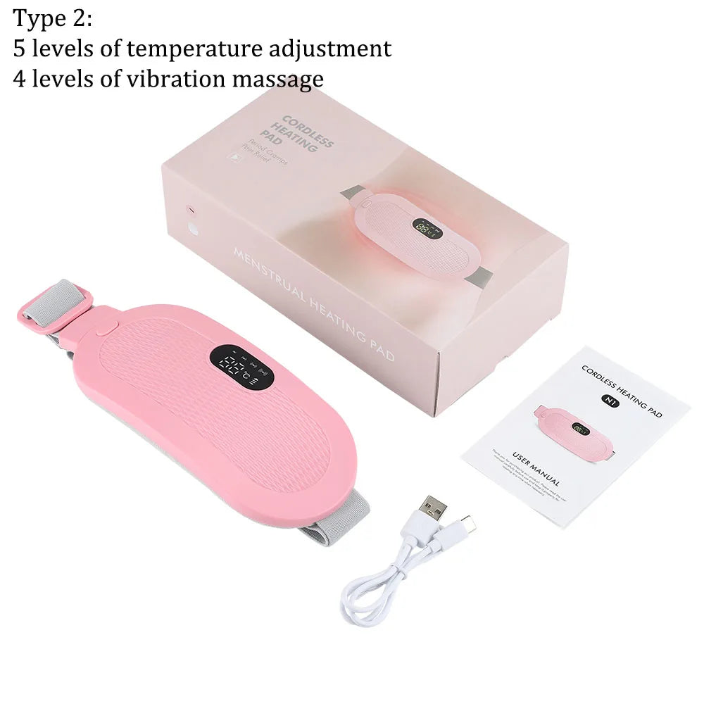 Ceinture chauffante USB pour utérus, soulagement des douleurs menstruelles, abdomen, ventre, dos, taille, chauffage infrarouge, compresse chaude, massage par vibrations