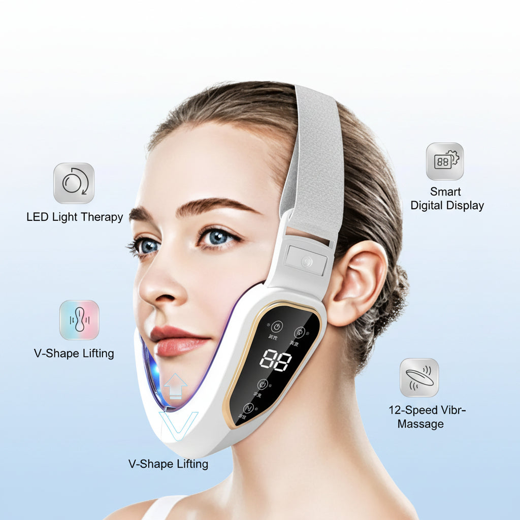 Facial Lifting Massager 12 Gears Electric Facial Massager V-Line Face Lifting Slimming Vibration Device Home Use Beauty Tool