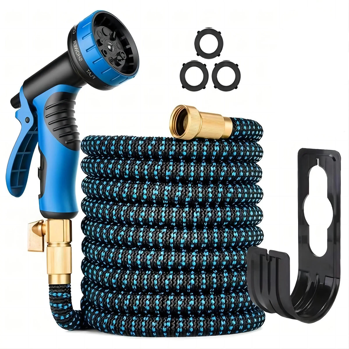 【Spotlight Day】100、75、50Ft Expandable Garden Hose,Heavy Duty Superior Strength,4 -Layer Durable Collapsible Latex Core,Extra Strong Brass Connectors ,Lightweight Flexible Water Hose