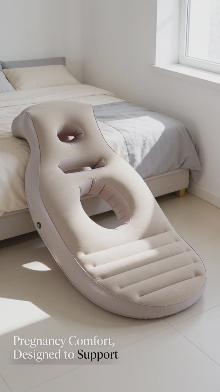 Inflatable Full Body Pregnancy Pillow, Maternity Airbed with Belly Hole for Comfort, Prone Sleeping Support for Pregnant Women