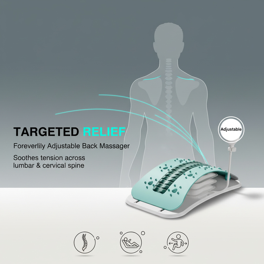 Foreverlily Adjustable Back Massager Airbag Waist Neck Support Massage Lumbar Cervical Muscle Relax Stretcher Posture Massager